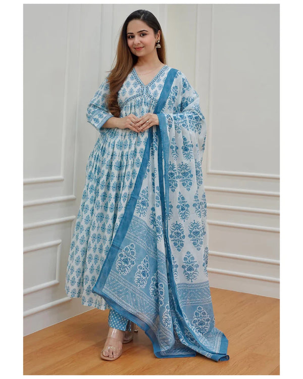 Blue Alia Cotton suit